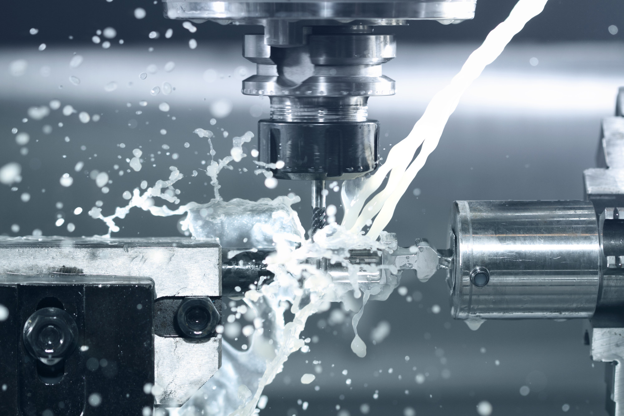 CNC machining center with precision tooling