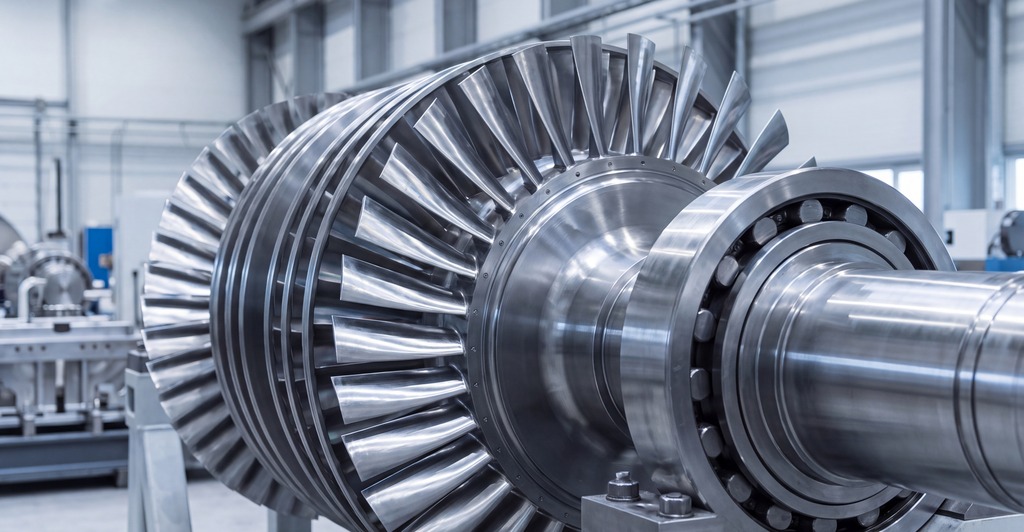 Turbine rotor running on a roller bearing
