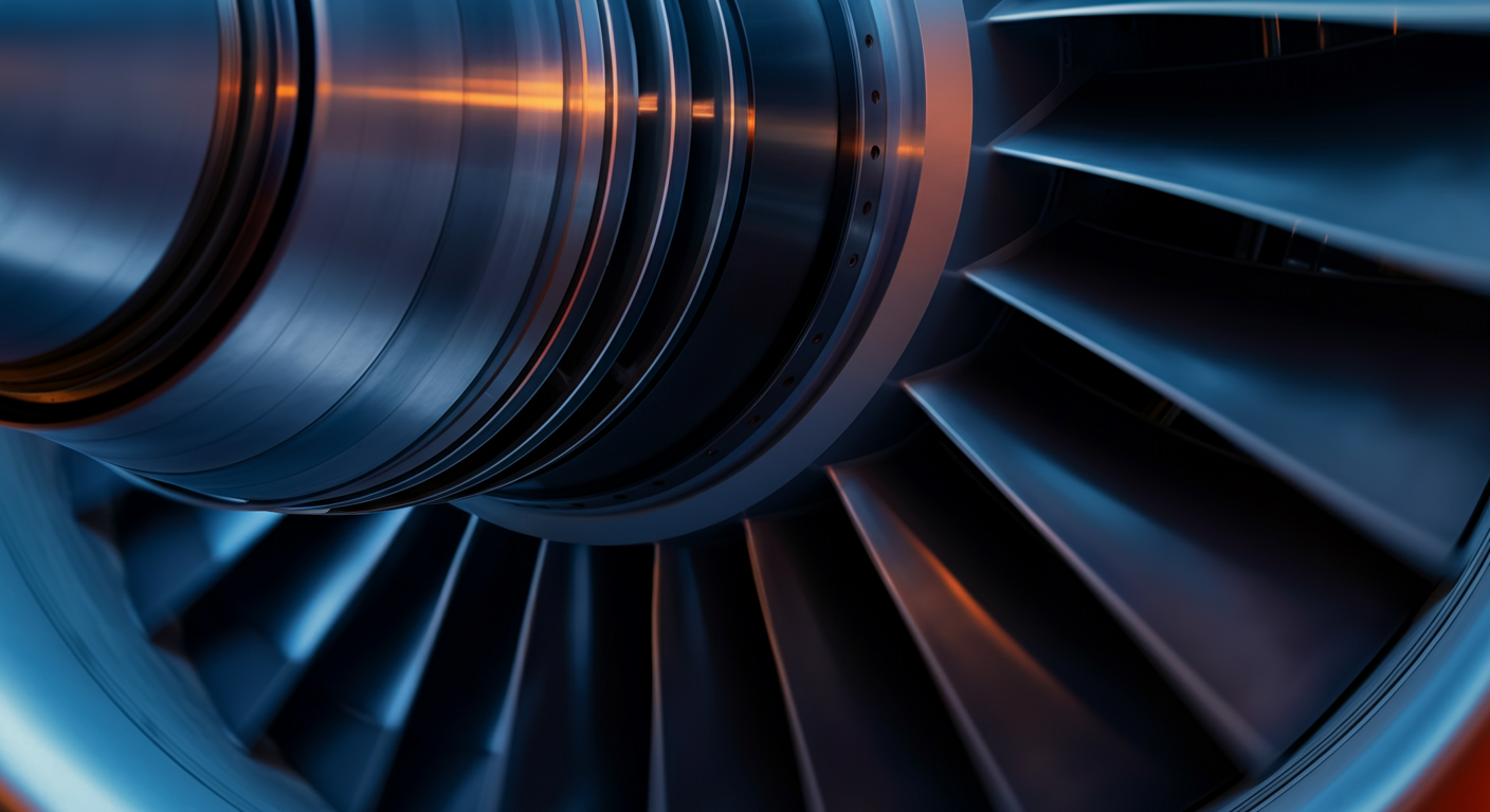 Advanced jet turbine engineering showcasing precision bearing technology