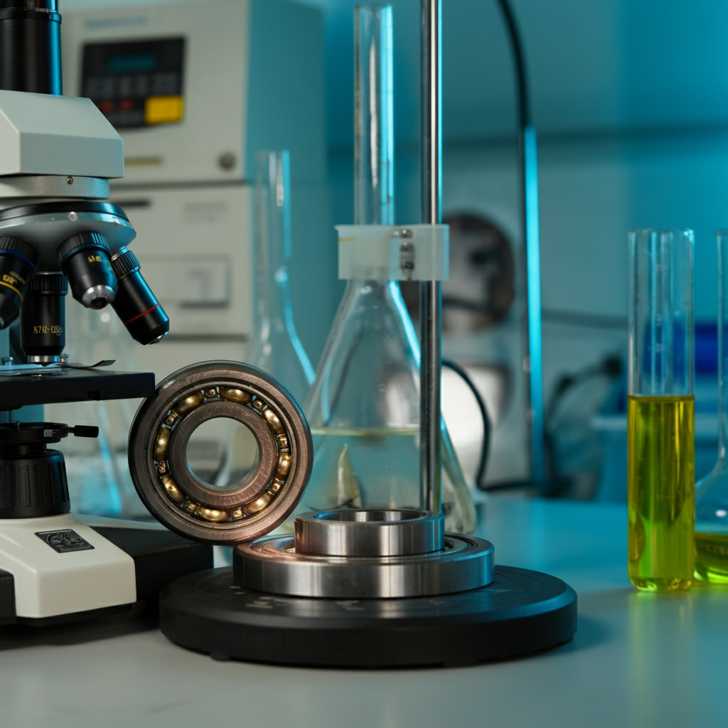 Laboratory lubrication analysis testing for bearing performance optimization